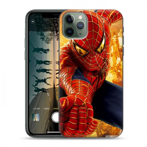Дизайнерский пластиковый чехол для Iphone 11 Pro Человек-паук