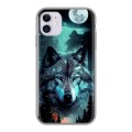Дизайнерский пластиковый чехол для Iphone 11 Волк и луна