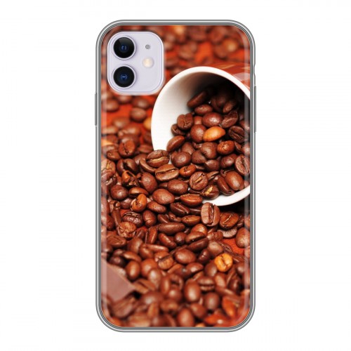 Дизайнерский силиконовый чехол для Iphone 11 кофе текстуры