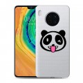 Полупрозрачный дизайнерский пластиковый чехол для Huawei Mate 30 Прозрачные панды - смайлики