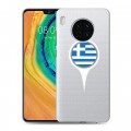 Полупрозрачный дизайнерский пластиковый чехол для Huawei Mate 30 флаг греции