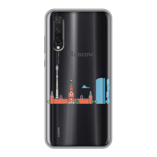 Полупрозрачный дизайнерский силиконовый чехол для Xiaomi Mi 9 Lite Москва