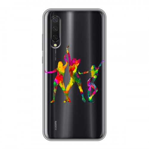 Полупрозрачный дизайнерский силиконовый чехол для Xiaomi Mi 9 Lite Прозрачные танцоры