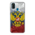 Дизайнерский силиконовый чехол для Samsung Galaxy M30s Российский флаг и герб