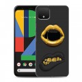 Дизайнерский пластиковый чехол для Google Pixel 4 Черное золото