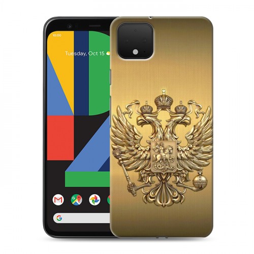 Дизайнерский пластиковый чехол для Google Pixel 4 Флаг и герб России