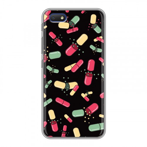 Дизайнерский пластиковый чехол для Alcatel 1V (2019) Разноцветные таблетки