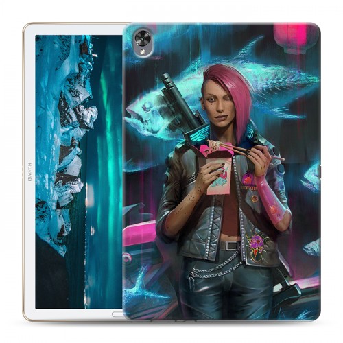 Дизайнерский силиконовый чехол для Huawei MediaPad M6 10.8 Cyberpunk 2077