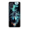 Дизайнерский силиконовый чехол для Samsung Galaxy A71 Волк и луна