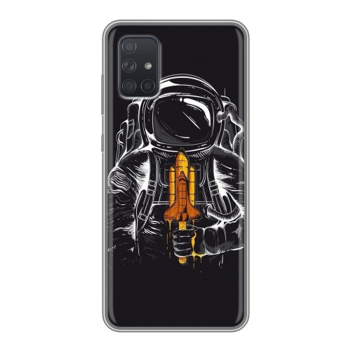 Дизайнерский силиконовый чехол для Samsung Galaxy A71 Космонавт