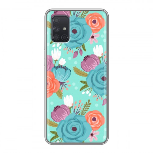 Дизайнерский силиконовый чехол для Samsung Galaxy A71 Причудливые цветы