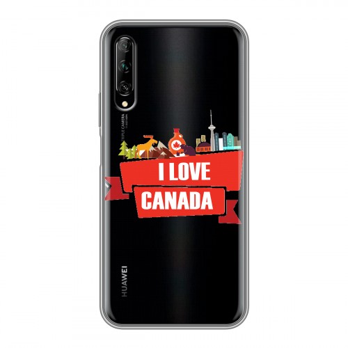 Полупрозрачный дизайнерский пластиковый чехол для Huawei Y9s Флаг Канады