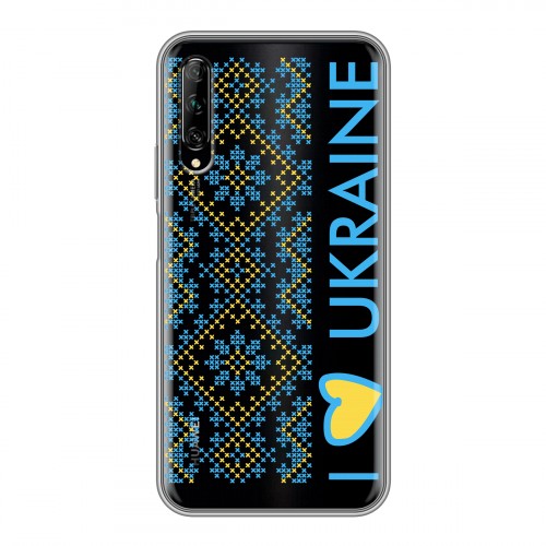 Полупрозрачный дизайнерский пластиковый чехол для Huawei Y9s Флаг Украины