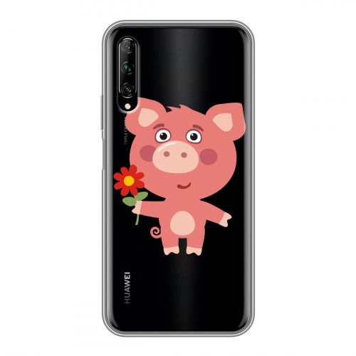 Полупрозрачный дизайнерский силиконовый чехол для Huawei Y9s Прозрачные свинки