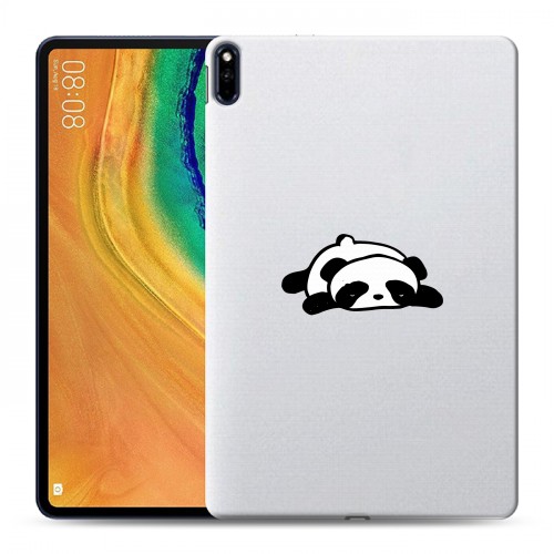Полупрозрачный дизайнерский силиконовый с усиленными углами чехол для Huawei MatePad Pro Прозрачные панды - смайлики