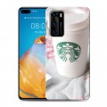 Дизайнерский пластиковый чехол для Huawei P40 Кофе напиток
