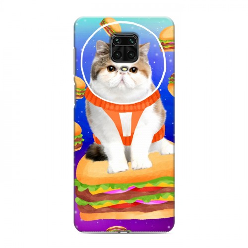 Дизайнерский силиконовый чехол для Xiaomi Redmi Note 9 Pro Космик кошки