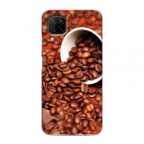 Дизайнерский силиконовый с усиленными углами чехол для Huawei P40 Lite кофе текстуры