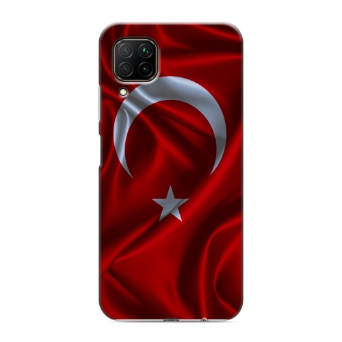 Дизайнерский силиконовый с усиленными углами чехол для Huawei P40 Lite Флаг Турции