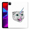 Полупрозрачный дизайнерский пластиковый чехол для Ipad Pro 12.9 (2020) Прозрачные кошки