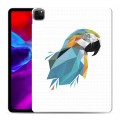 Полупрозрачный дизайнерский пластиковый чехол для Ipad Pro 12.9 (2020) Прозрачные попугаи