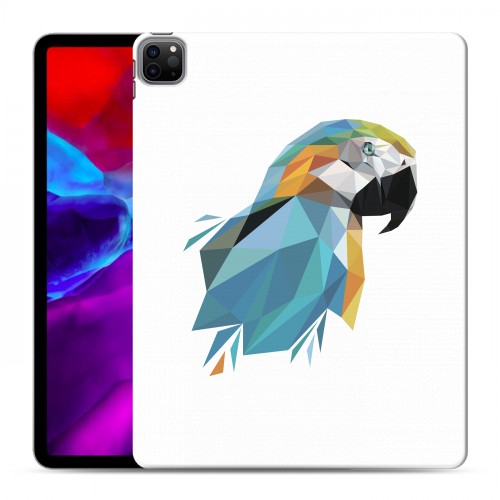 Полупрозрачный дизайнерский пластиковый чехол для Ipad Pro 12.9 (2020) Прозрачные попугаи