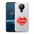 Полупрозрачный дизайнерский пластиковый чехол для Nokia 5.3 Прозрачные поцелуи