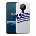 Полупрозрачный дизайнерский пластиковый чехол для Nokia 5.3 флаг греции