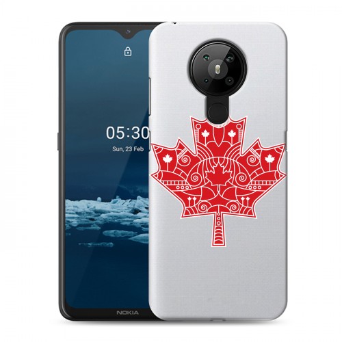 Полупрозрачный дизайнерский пластиковый чехол для Nokia 5.3 Флаг Канады