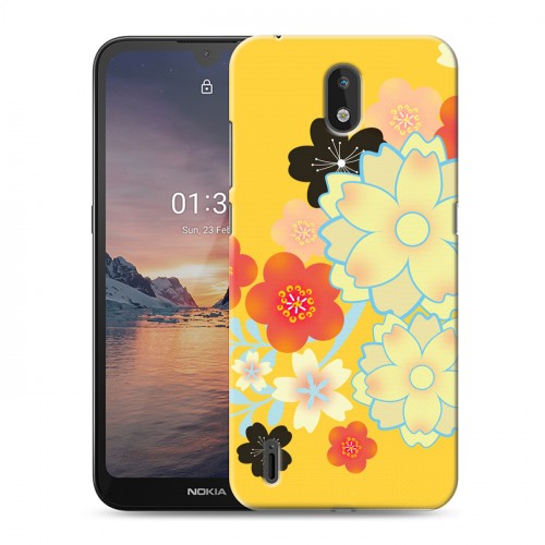 Дизайнерский силиконовый чехол для Nokia 1.3 Цветы кимоно