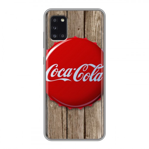 Дизайнерский силиконовый чехол для Samsung Galaxy A31 Coca-cola