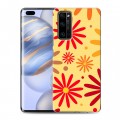 Дизайнерский силиконовый чехол для Huawei Honor 30 Pro Бежевые цветы