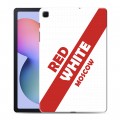 Дизайнерский силиконовый чехол для Samsung Galaxy Tab S6 Lite Red White Fans