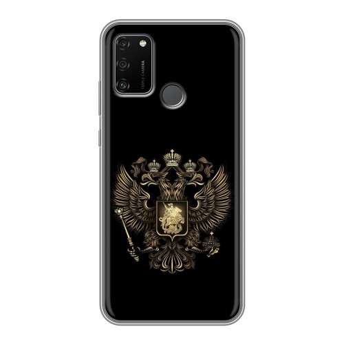 Дизайнерский силиконовый чехол для Huawei Honor 9A герб России золотой