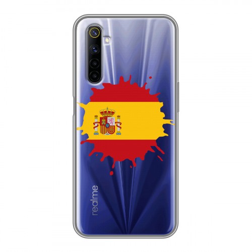 Полупрозрачный дизайнерский силиконовый чехол для Realme 6 флаг Испании