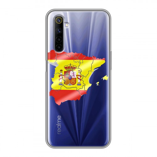 Полупрозрачный дизайнерский силиконовый чехол для Realme 6 флаг Испании