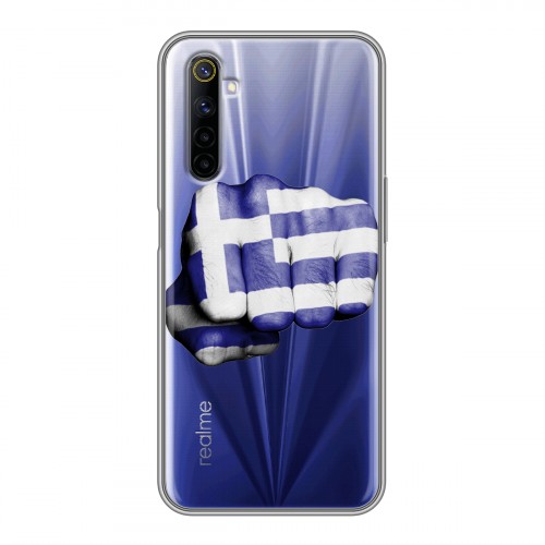 Полупрозрачный дизайнерский силиконовый чехол для Realme 6 флаг греции