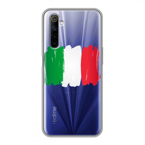 Полупрозрачный дизайнерский силиконовый чехол для Realme 6 Флаг Италии