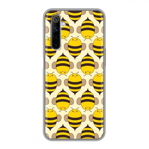 Дизайнерский силиконовый чехол для Realme 6 Пчелиные узоры