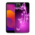 Дизайнерский силиконовый чехол для Huawei Honor 9S Бабочки фиолетовые