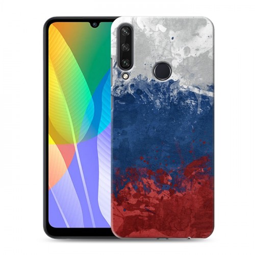 Дизайнерский пластиковый чехол для Huawei Y6p Российский флаг