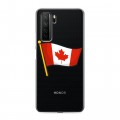 Полупрозрачный дизайнерский силиконовый с усиленными углами чехол для Huawei Honor 30S Флаг Канады