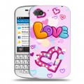 Дизайнерский пластиковый чехол для BlackBerry Q10 День Святого Валентина