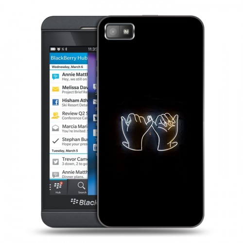 Дизайнерский пластиковый чехол для BlackBerry Z10 Неоновые образы