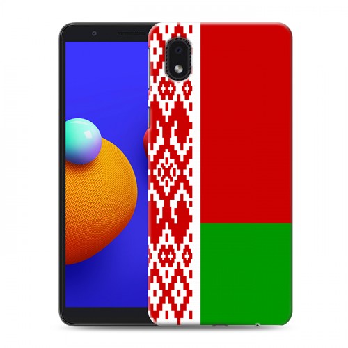 Дизайнерский пластиковый чехол для Samsung Galaxy A01 Core Флаг Белоруссии