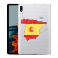Полупрозрачный дизайнерский пластиковый чехол для Samsung Galaxy Tab S7 флаг Испании