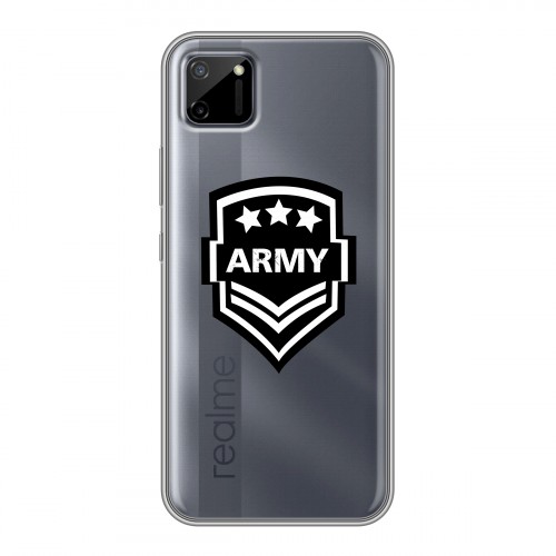Полупрозрачный дизайнерский пластиковый чехол для Realme C11 Армия