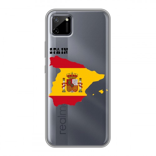 Полупрозрачный дизайнерский пластиковый чехол для Realme C11 флаг Испании