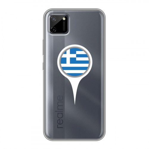 Полупрозрачный дизайнерский силиконовый чехол для Realme C11 флаг греции