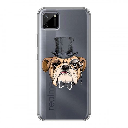 Полупрозрачный дизайнерский силиконовый чехол для Realme C11 Прозрачные собаки